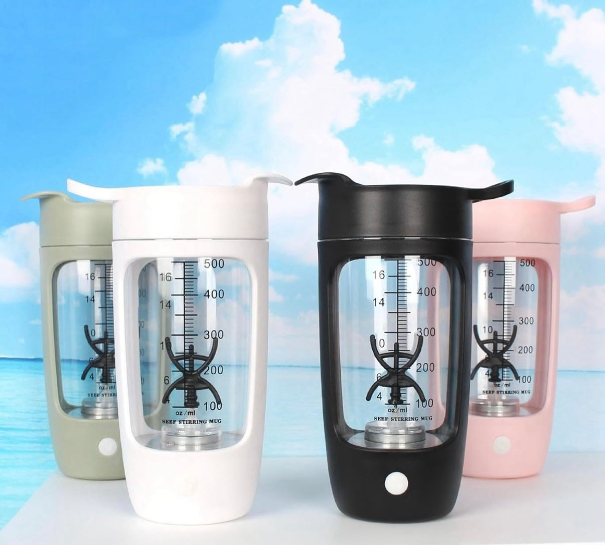 USB Electric Protein Shake Bottle,Electric Shaker Cup Fully Automatic Mixing Cup Rechargeable Sports Portable Protein Powder Shaker Cup