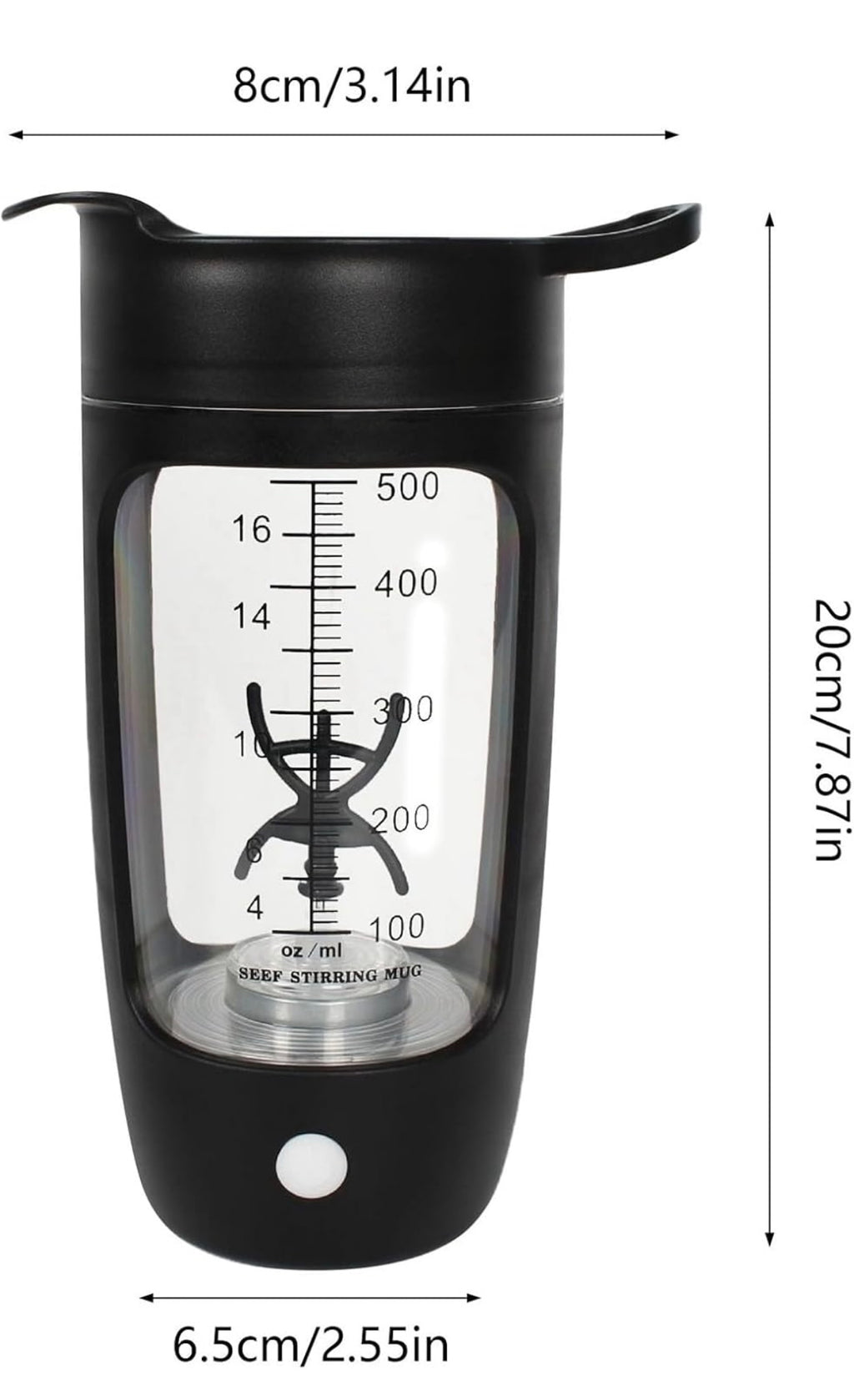 USB Electric Protein Shake Bottle,Electric Shaker Cup Fully Automatic Mixing Cup Rechargeable Sports Portable Protein Powder Shaker Cup